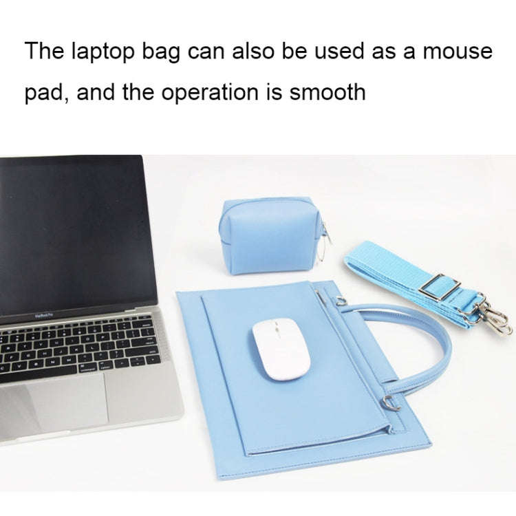 S176 Portable Waterproof Laptop Bag with Power Pack, Size: 14 inches(Sky Blue)