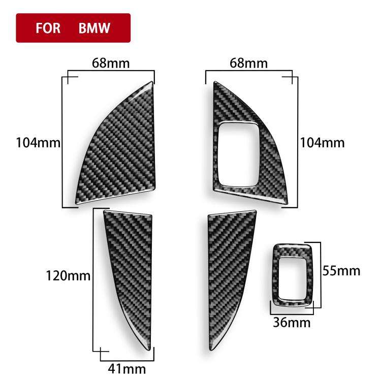 For BMW X1 F48/X2 F39 5pcs /Set Right-Hand Drive Front Rear Door Storage Box Panel Stickers(Black)