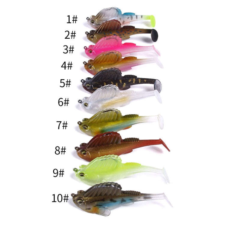 4 PCS HENGJIA SO062 Defense Bottom Tail 14g Jumping Fish Luya Soft Bait(9)