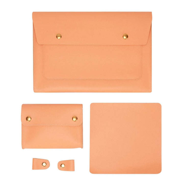S178 3 In 1 Leather Waterproof Laptop Liner Bag, Size: 13 inches(Honeydet Oranges)