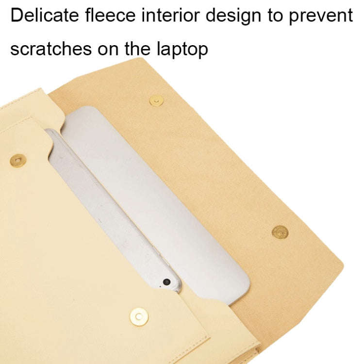 S178 3 In 1 Leather Waterproof Laptop Liner Bag, Size: 13 inches(Apricot)