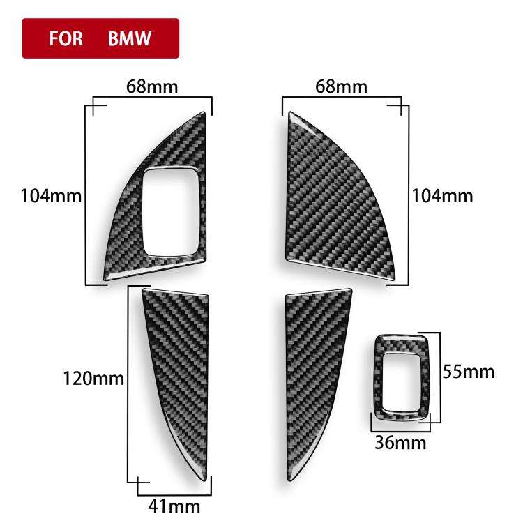 For BMW X1 F48/X2 F39 5pcs /Set Left-Hand Drive Front Rear Door Storage Box Panel Stickers(Black)