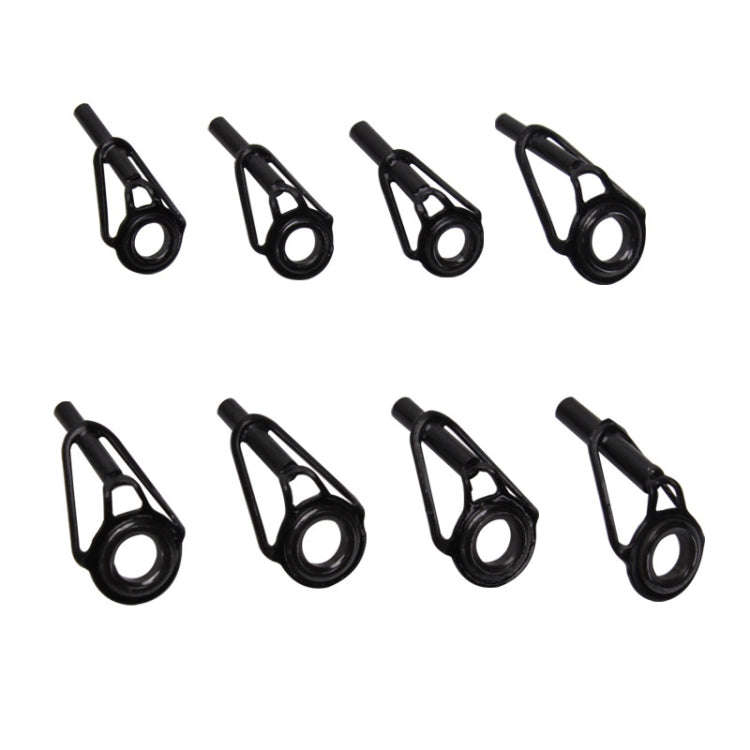 80 PCS / Box Top Ring Leading Eye Lure Rod Accessories, Style: Stainless Steel+Ceramic Ring(Black)