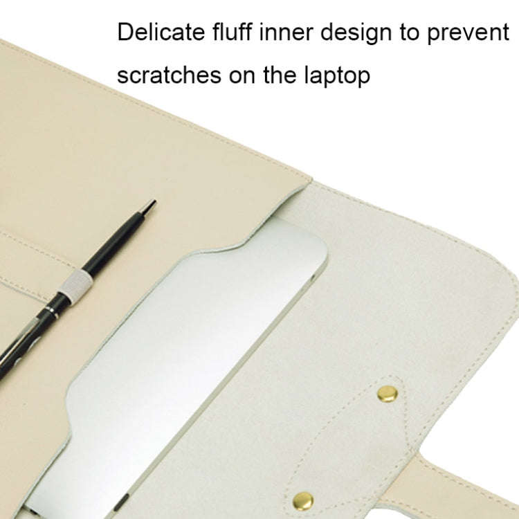 S177 3 In 1 Leather Waterproof Laptop Liner Bags, Size: 14 inches(Baby Blue)