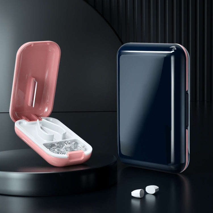 TP-009 Mini Pill Cutting Box Storage Box Dispenser(Green Pine White)