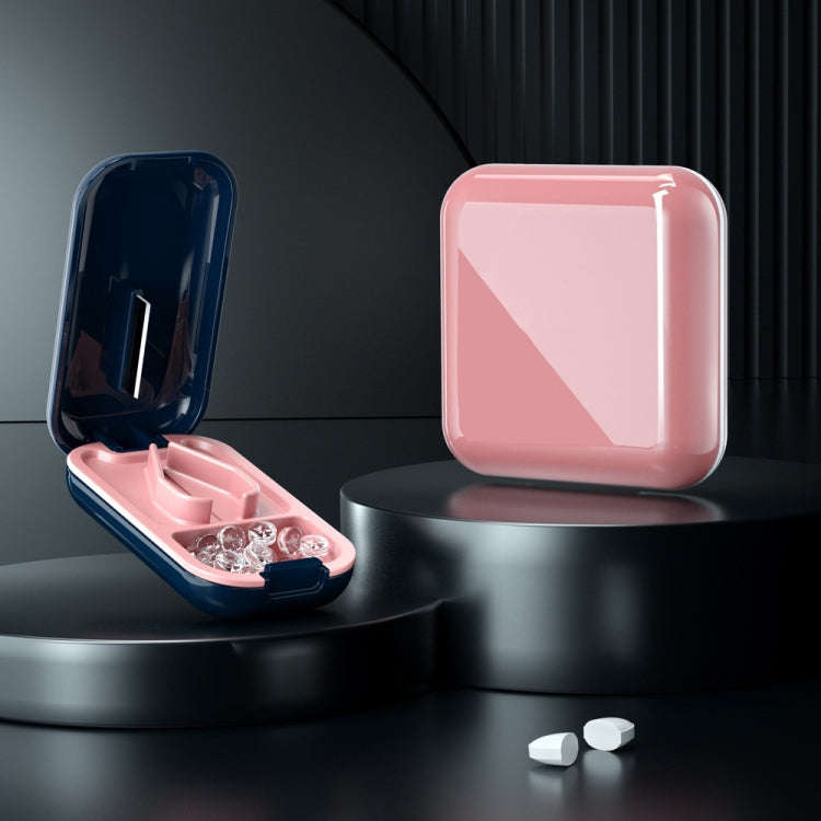 TP-009 Mini Pill Cutting Box Storage Box Dispenser(Green Pine White)