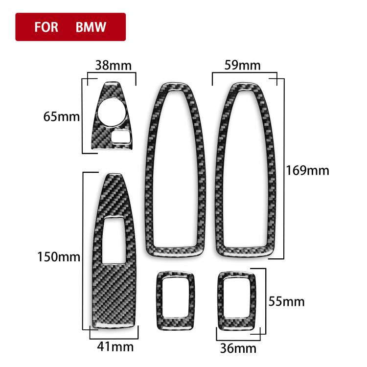 For BMW X1 F48/X2 F39 6pcs /Set Door Lift Stickers Without Small Holes(Black)