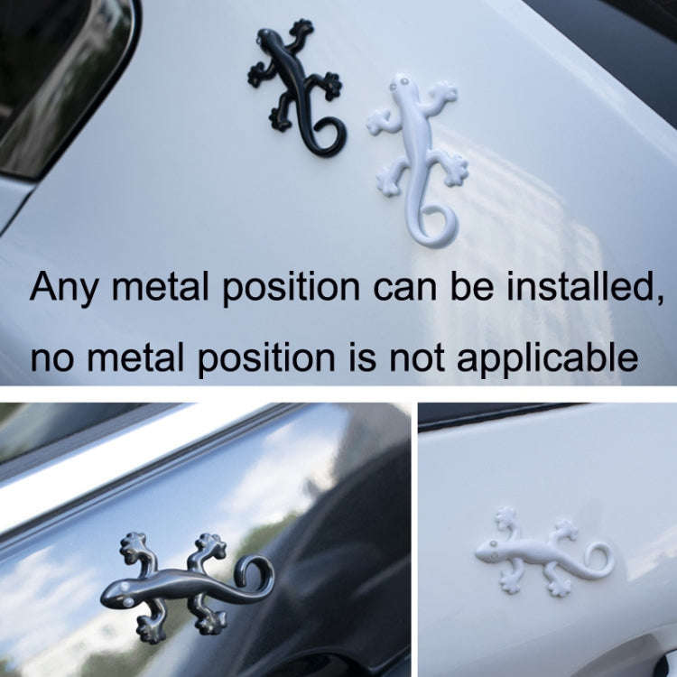 Anti-static Gecko 3D Stereo Car Sticker Decorative Stickers(White)