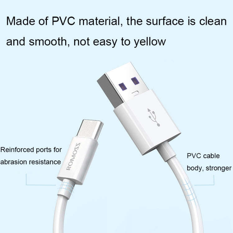 ROMOSS CB304 6A 100W USB to Type-C/USB-C Data Cable, Length: 0.2m
