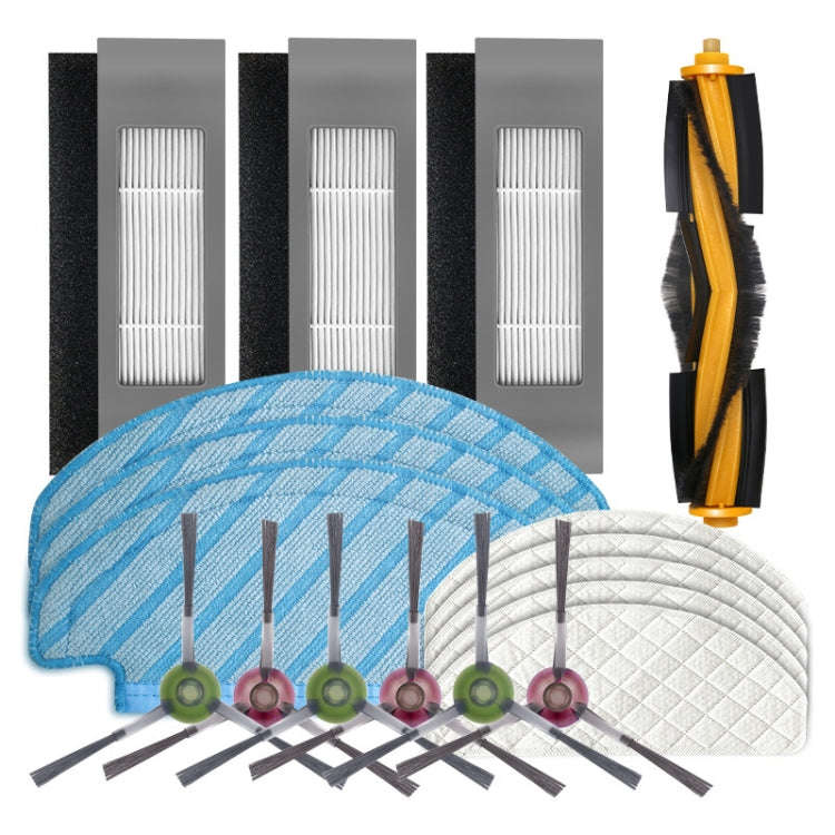 Roller Brush + Filter + Side Brush + Rag Set For Ecovacs OZMO T8/T9/N8Pro(Set)