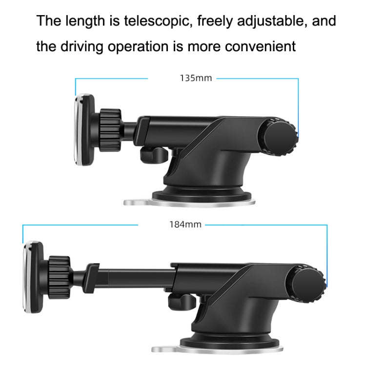 Telescopic Suction Cup Magnetic Suction Car Navigation Desktop Phone Bracket(Black)