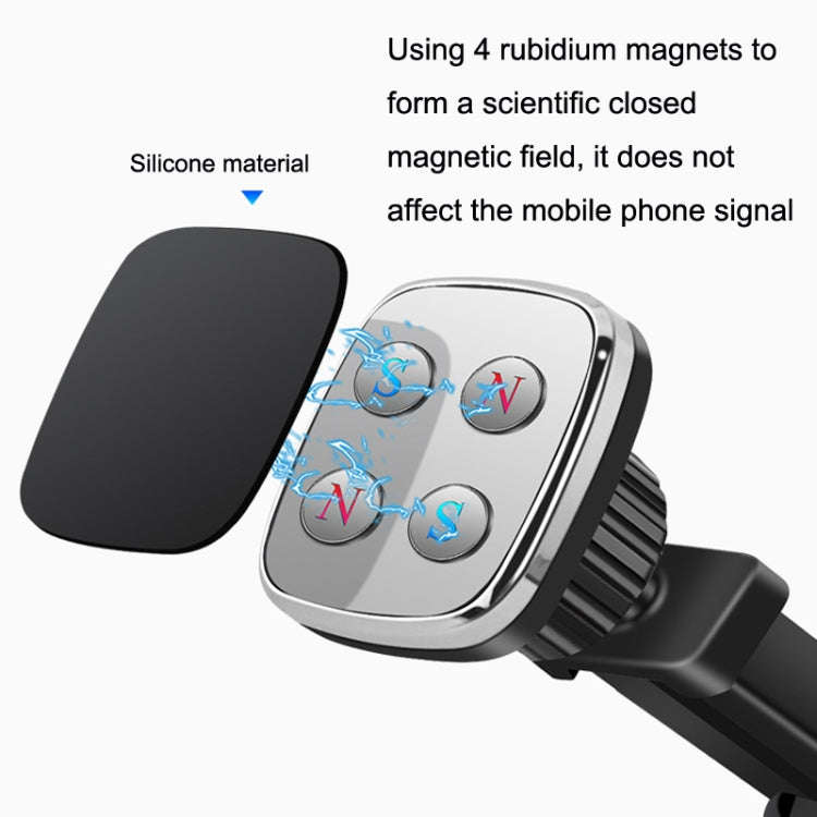 Telescopic Suction Cup Magnetic Suction Car Navigation Desktop Phone Bracket(Black)