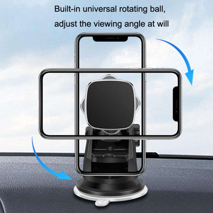 Telescopic Suction Cup Magnetic Suction Car Navigation Desktop Phone Bracket(Black)