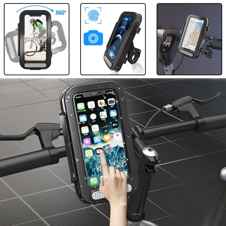 Bicycle Waterproof Bag Motorcycle Transparent Flip Phone Holder(Black)