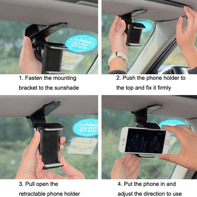Car Sun Visor Bracket Car Mobile Phone Buckle Holder(Red)