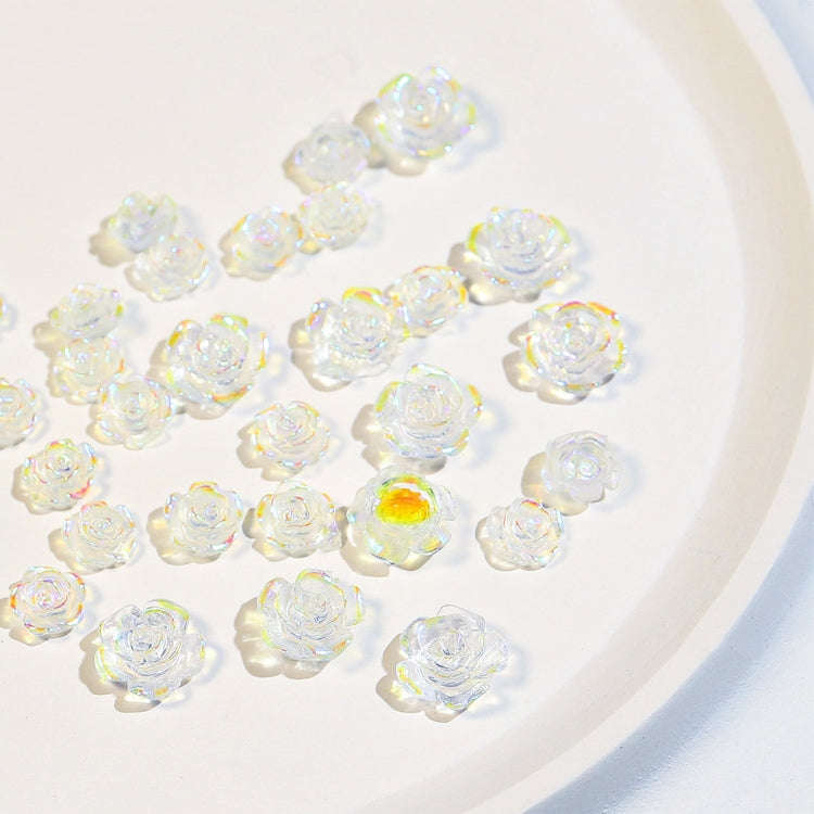SP0473 30Pcs/Pack 3D Camellia Nail Art Decorative Rhinestones(Transparent)