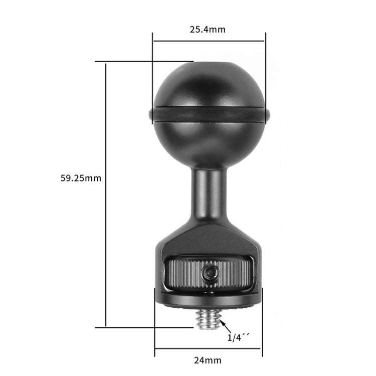2.5cm Ball Head Clip for Action Camera Underwater Video Camera Light Diving Joint(Black)