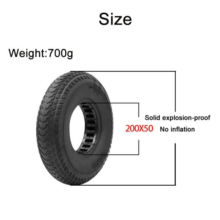 8 inch Hollow Solid Rubber Tire For Xiaomi Scooter, Color: Black