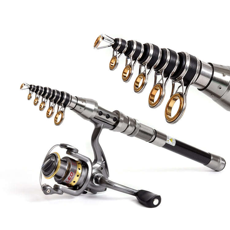 LEO 27593 Carbon Mini Fishing Rod Shrink Handle Throwing Poles, Length: 2.1m