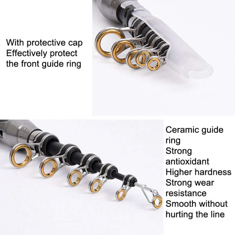 LEO 27593 Carbon Mini Fishing Rod Shrink Handle Throwing Poles, Length: 2.1m