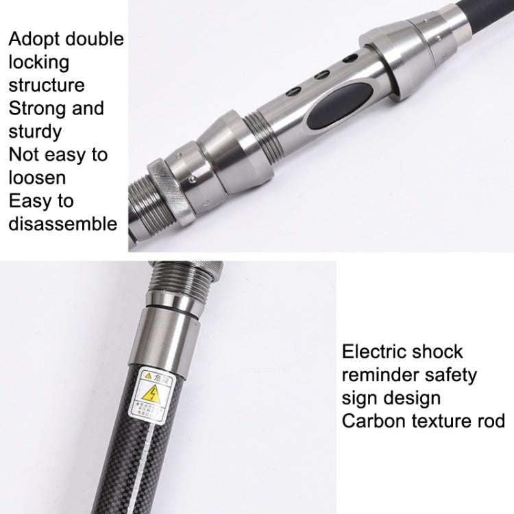 LEO 27593 Carbon Mini Fishing Rod Shrink Handle Throwing Poles, Length: 2.1m