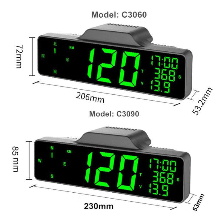 8.0 Inch Screen Car HUD Car Head-up Display Compass Multifunction GPS Speedometer
