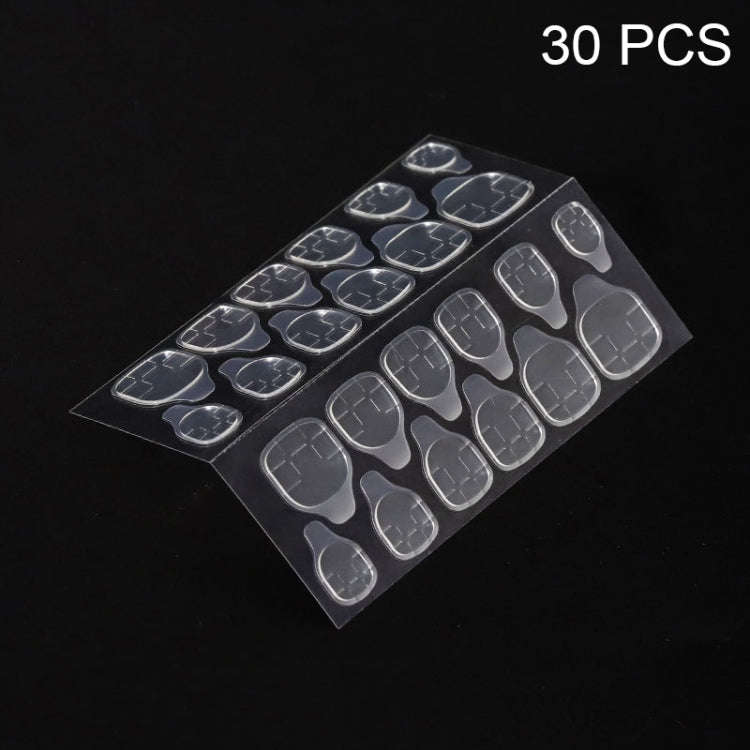 30 PCS 24 Stickers/Sheet Nail Art Double Sided Jelly Glue, Specification: with Indentation