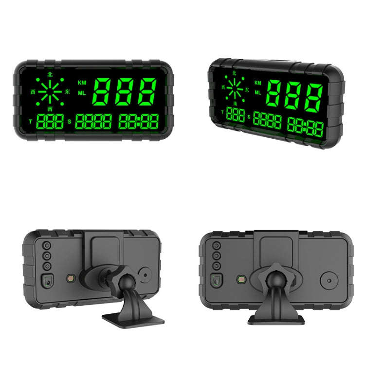 C3012 GPS Head-up Display Speed Mileage Compass Car General (Black)