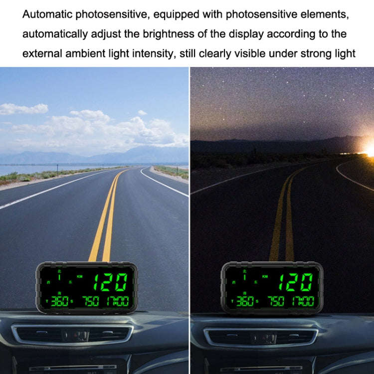 C3012 GPS Head-up Display Speed Mileage Compass Car General (Black)
