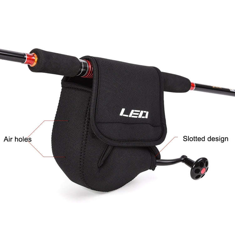 LEO 27918 Slotted Spinning Fishing Wheel Bag Fishing Carrier Protection Soft Cover, Size: Large