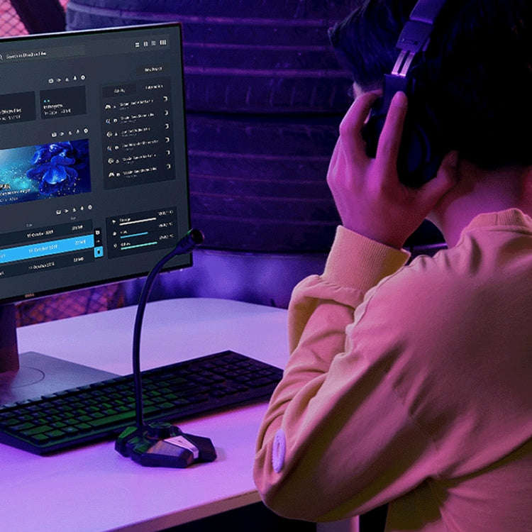 3.5mm JK Omni-directional Pick-up Microphone Built-in Sound Card  Flexible Gaming Mic