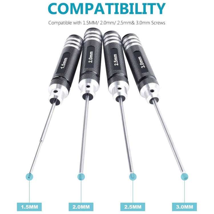 BRDRC 4 In 1 Drone Repair And Disassembly Tool Inner Hexagonal T6/T9 Screwdriver(Black)