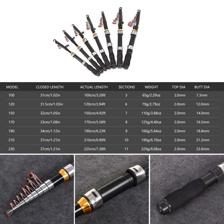 LEO 28049 Mini Sea Fishing Rod Luya Ice Fishing Rod, Length: 2.3m