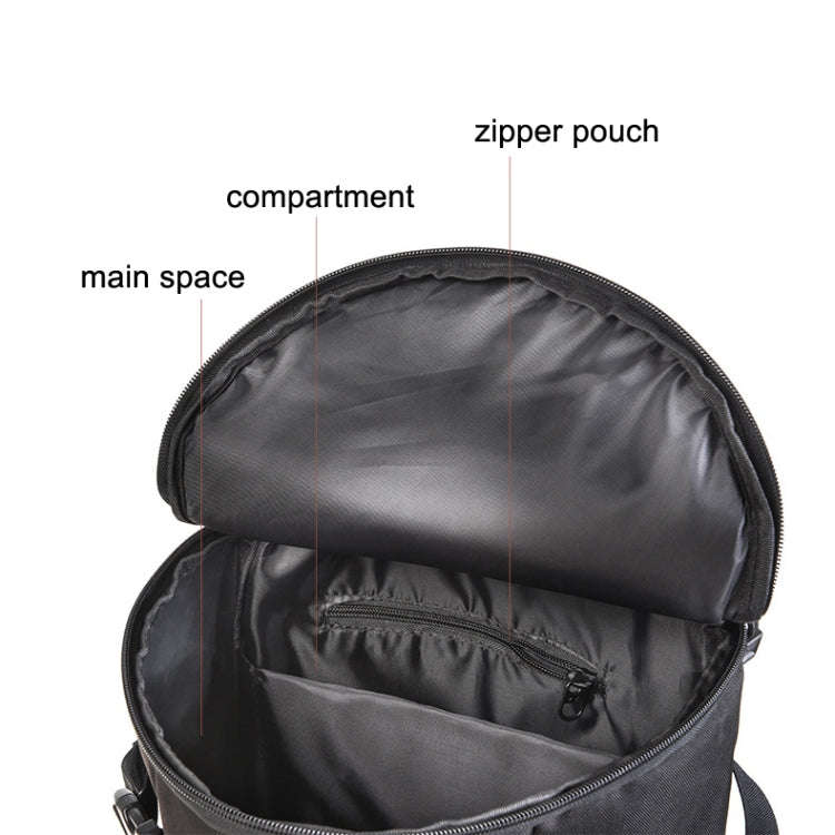 LEO 28085 Cylina Shape Fishing Gear Backpack Fishing Rod Outdoor Shoulder Bag(28085-B Black)