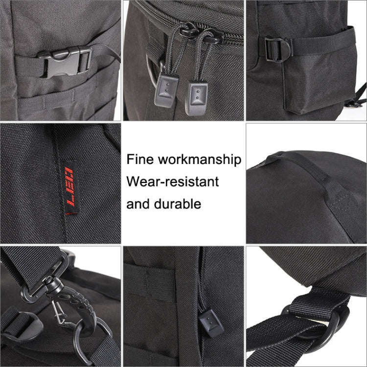 LEO 28085 Cylina Shape Fishing Gear Backpack Fishing Rod Outdoor Shoulder Bag(28085-B Black)