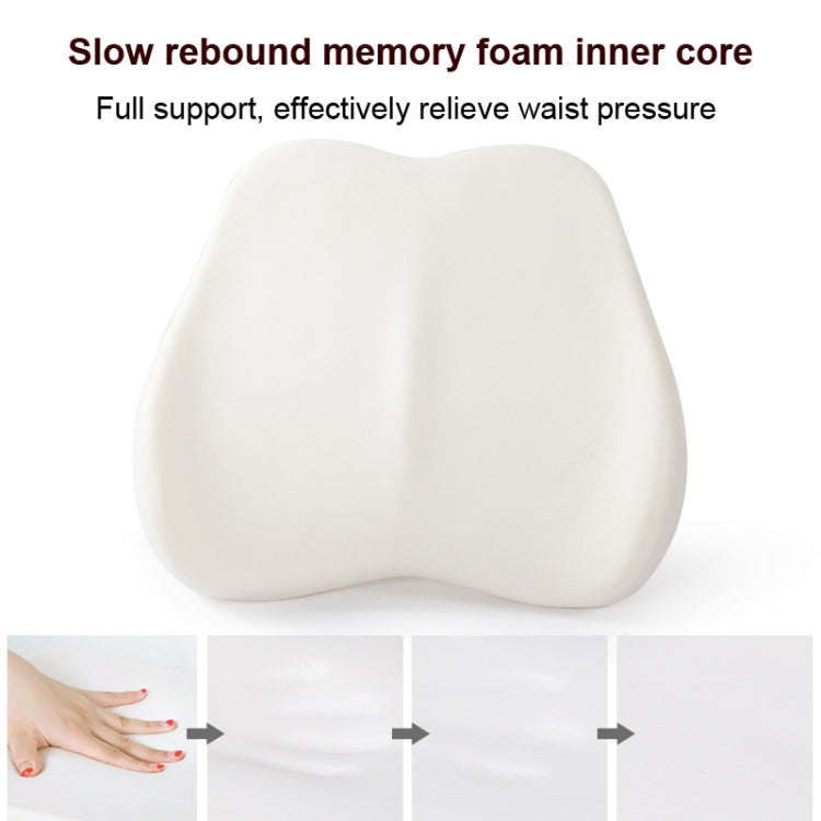 Memory Foam Lumbar Pillow Office Seat Lumbar Cushion(Green)