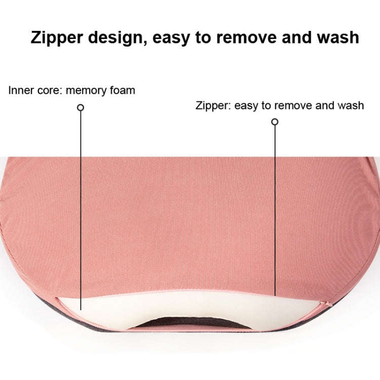 Office Memory Foam Waist Support Cushion Waist Support Pillow(Lotus Pink)