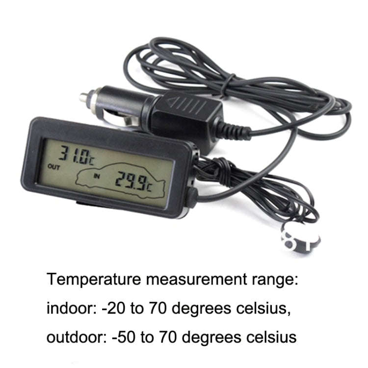 Car Inside and Outside Backlit Mini Digital Thermometer(Red)