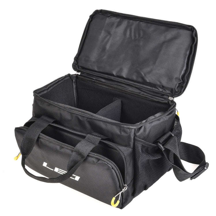 LEO 28048 Thickening Square Road Sub Bag Bait Wheel Fishing Gear Bag(Black)
