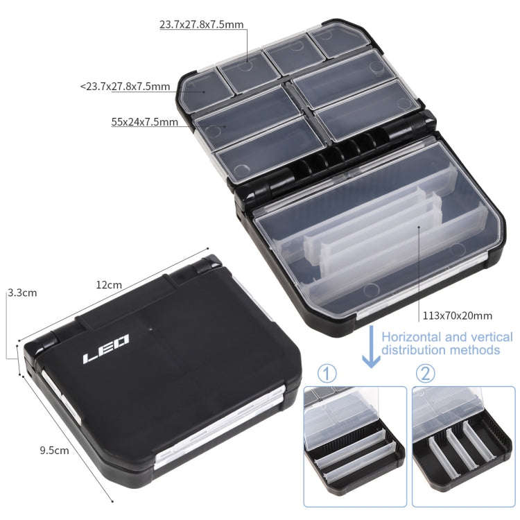 LEO 28054 Semi Automatic Opening And Closing Accessories Box Fish Hook Tools Box, Size: Large