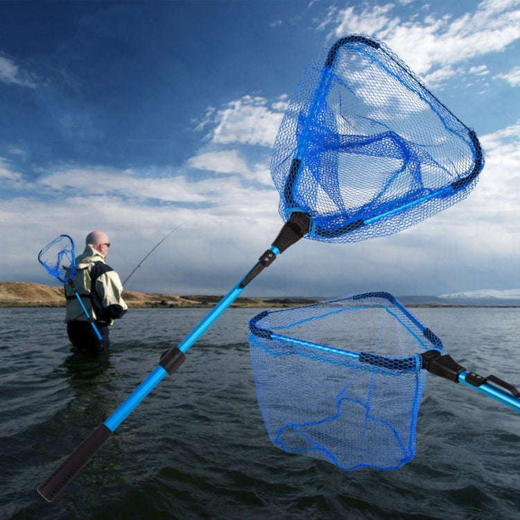 LEO 28109 Triangle 2 Section Extended Aluminum Alloy Fish Net(Blue)