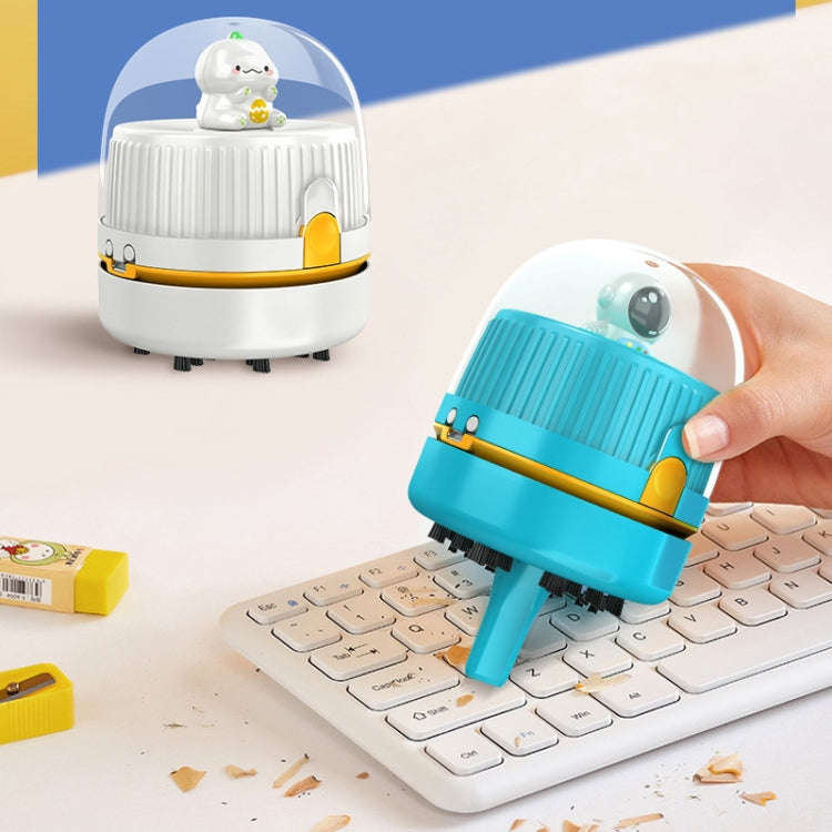 Desktop Vacuum Fan Charging Cleaning Machine Rubber Dandruff Keyboard Cleaner(White)