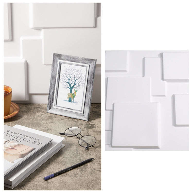 PVC Material Stereo 3D Shooting Background Board Photo Props,50 X 50cm(D095 Square Brick White)