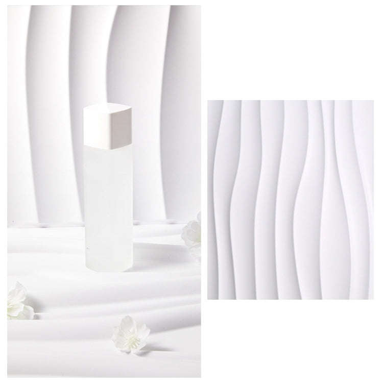PVC Material Stereo 3D Shooting Background Board Photo Props,50 X 50cm(D105 Ripple White)