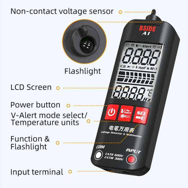BSIDE A1 Dual Mode Smart Handheld High Precision Detection Electrician Voltage Multimeter Without...