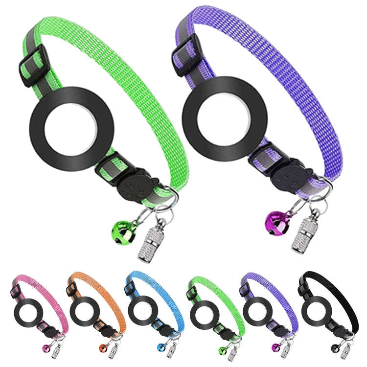Pet Anti Lost Address Pendant Collar with Bell for Airtag(Pink)