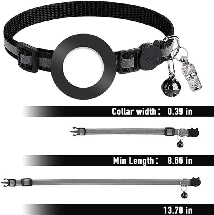 Pet Anti Lost Address Pendant Collar with Bell for Airtag(Pink)