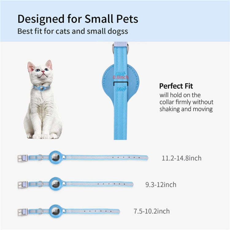 For Airtag Tracker Protective Cover Pet PU Collar, Specification: XS(Blue)