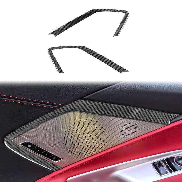 For Chevrolet Corvette C8 2pcs /Set Car Door Speaker Frame Sticker(Black)