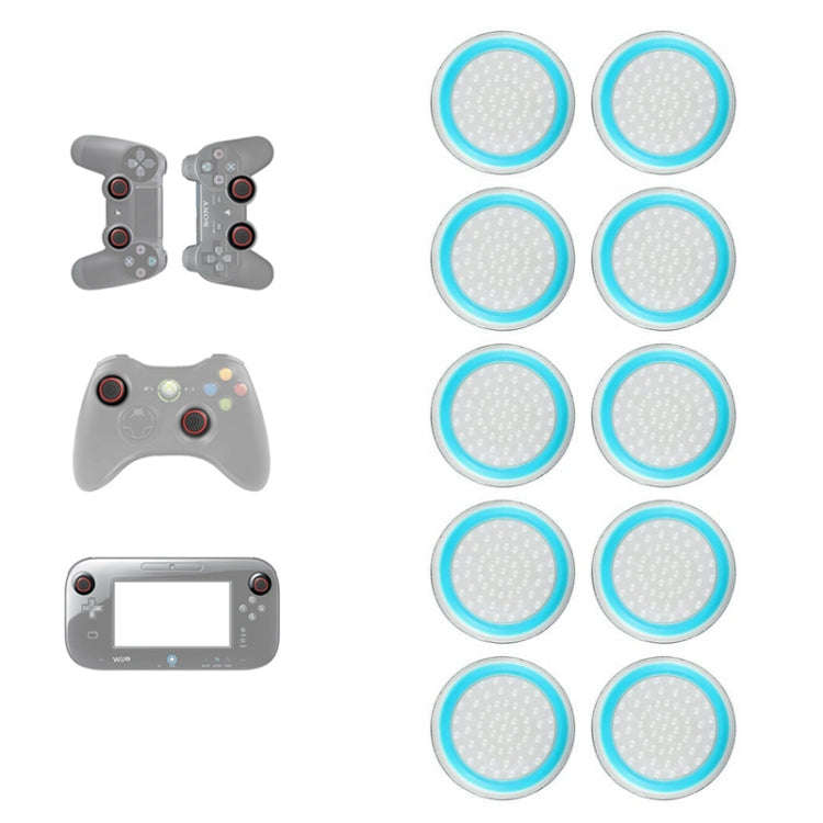 10 PCS Gamepad Silicone Luminous Button Cap Rocker Cap For PS5/PS4/PS3/ONE/360/PRO/series X/S(Tra...